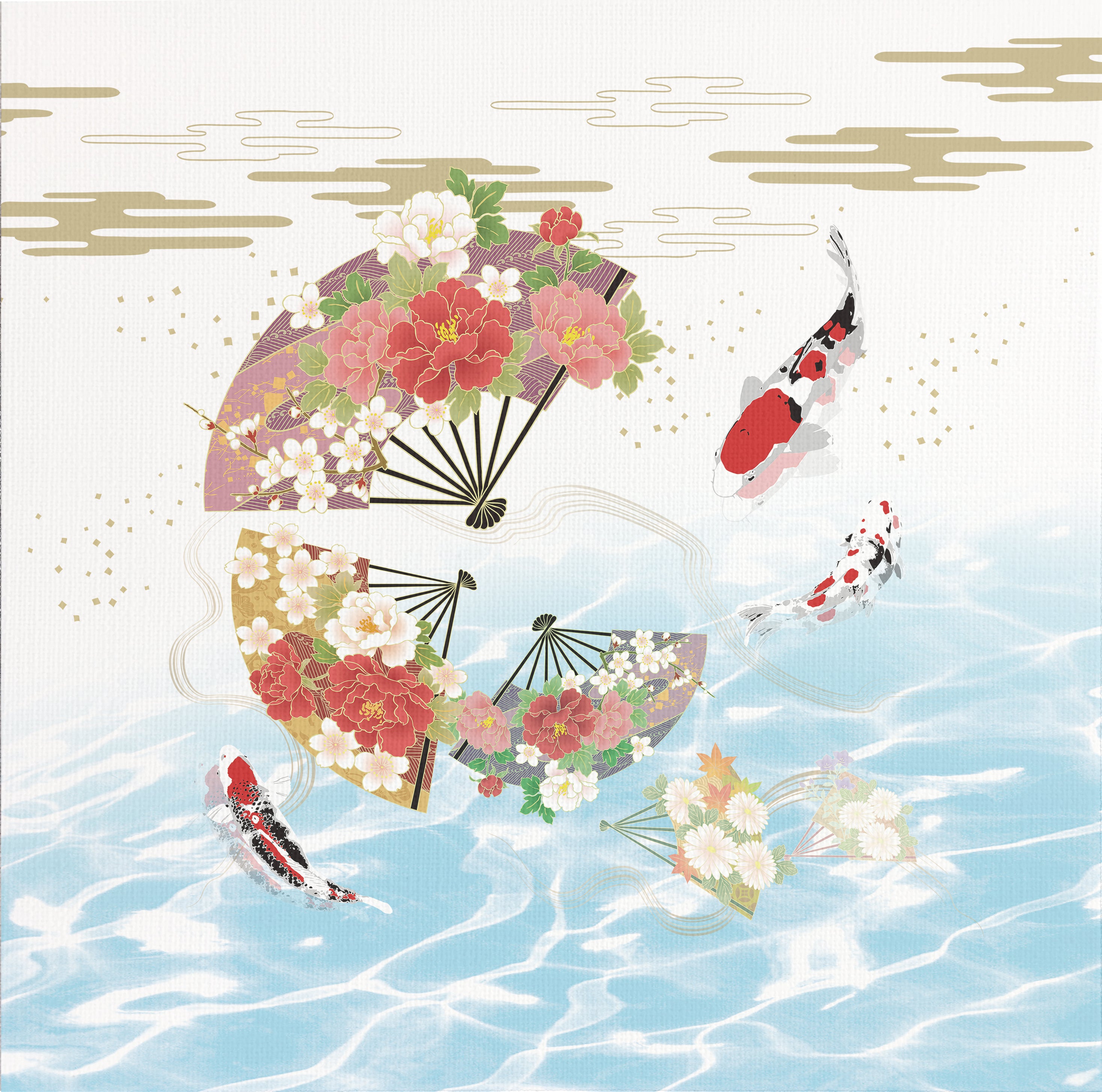 華扇と鯉【アートパネル】
