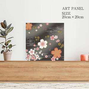 着物柄 桜 漆黒【アートパネル】