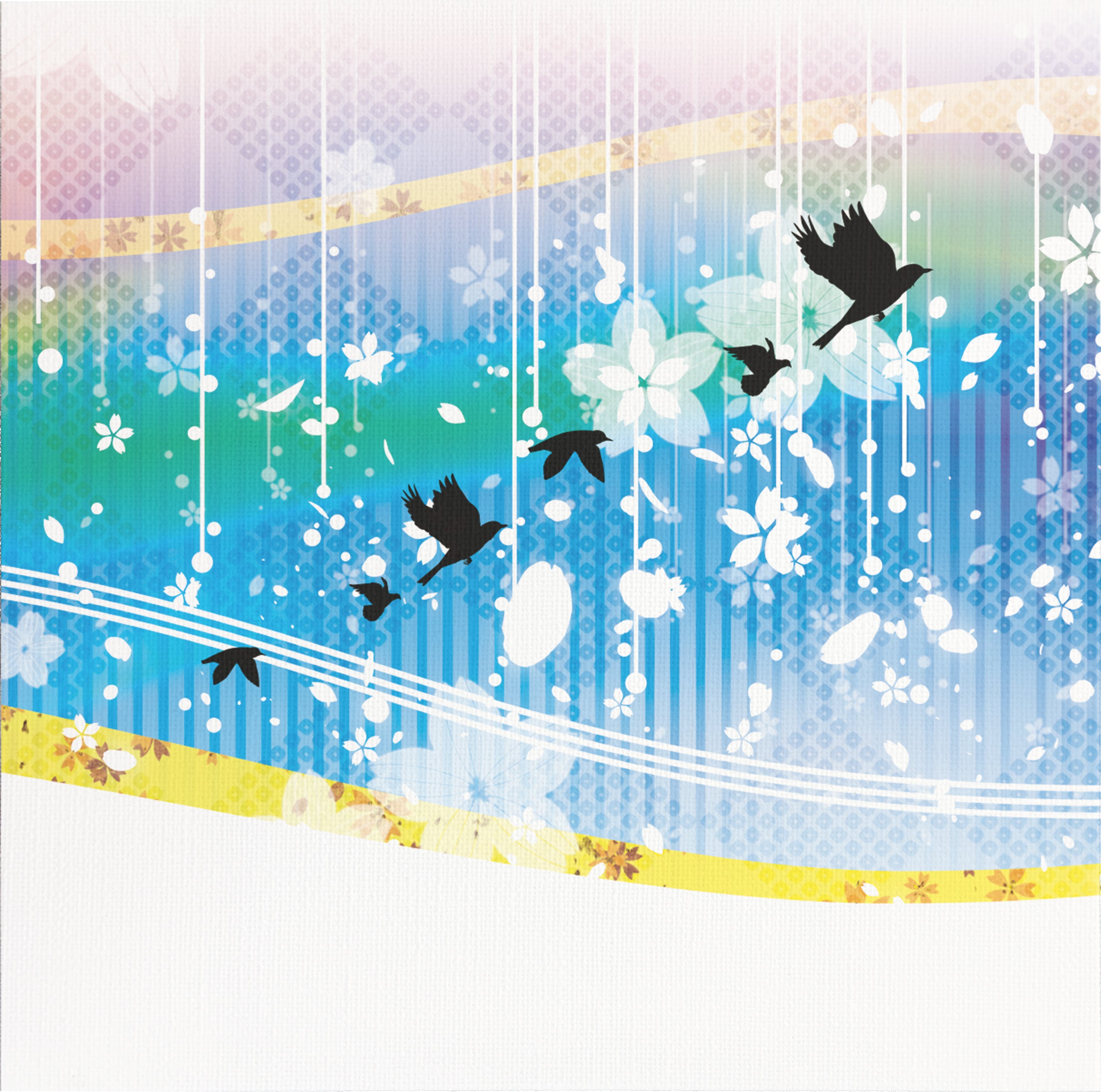 花鳥風月 ブルー【アートパネル】