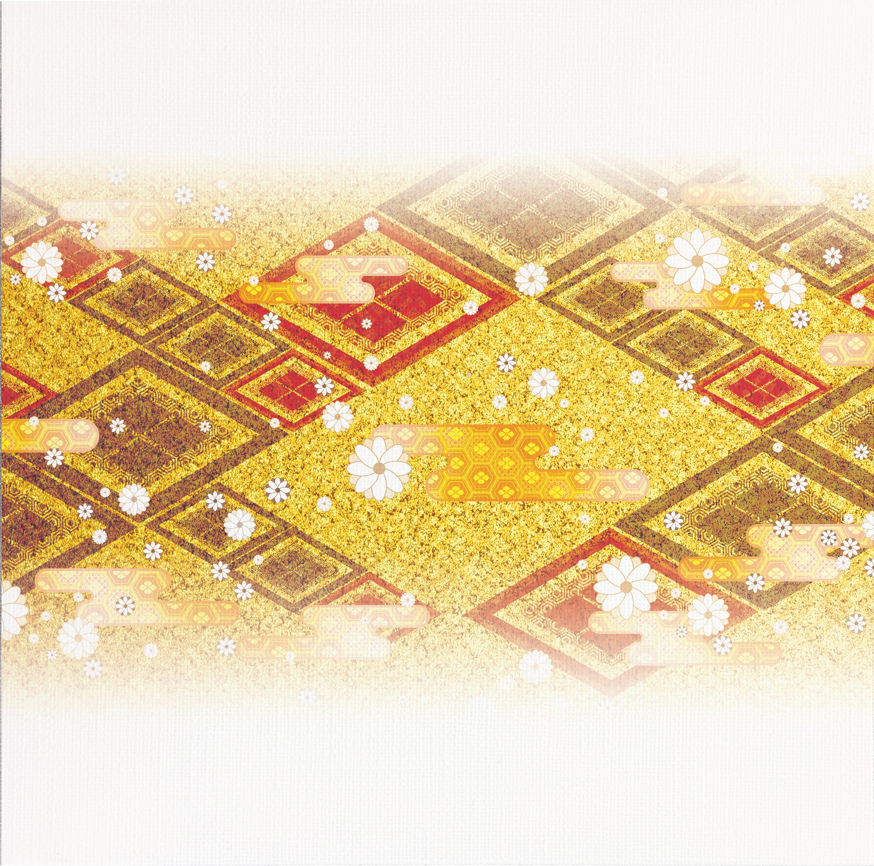 白小花 金【アートパネル】