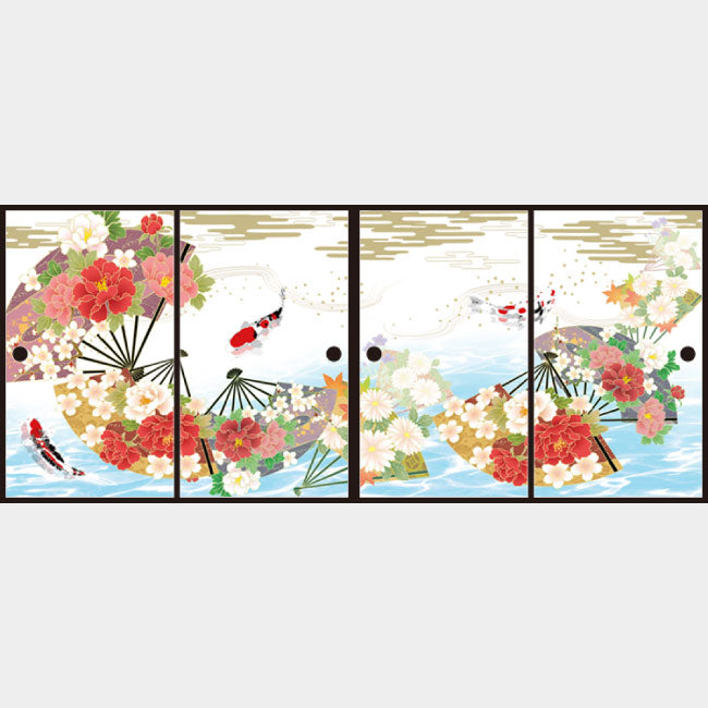 華扇と鯉【ふすま紙】