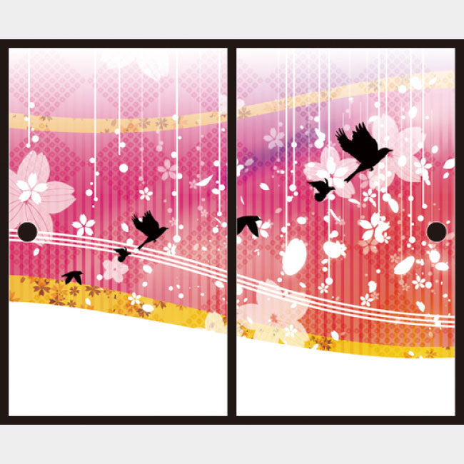 花鳥風月 ピンク【ふすま紙】