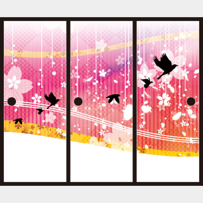 花鳥風月 ピンク【ふすま紙】