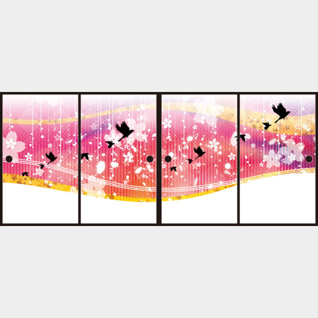 花鳥風月 ピンク【ふすま紙】