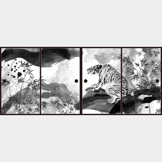 虎 水墨【ふすま紙】