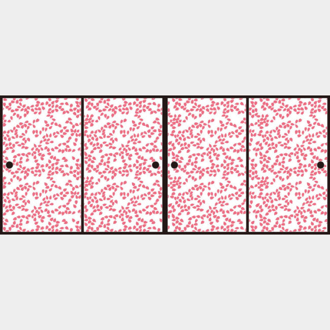 桜吹雪 桜色【ふすま紙】