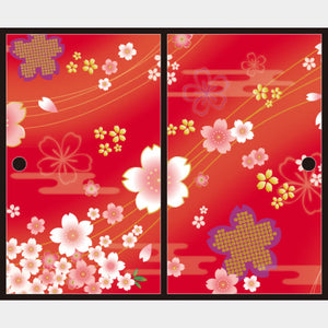 着物柄 桜 紅【ふすま紙】