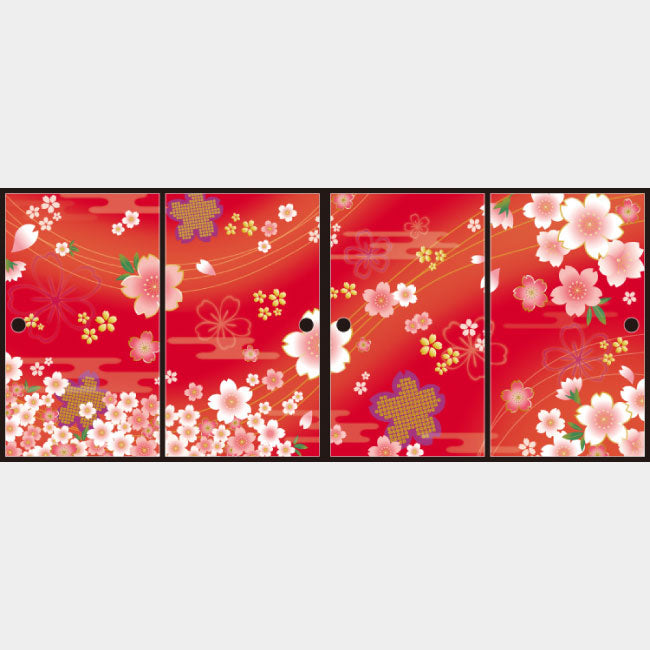 着物柄 桜 紅【ふすま紙】