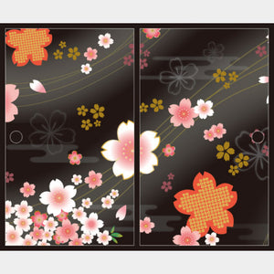 着物柄 桜 漆黒【ふすま紙】