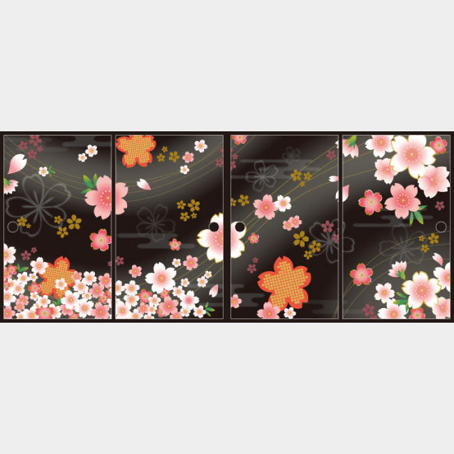着物柄 桜 漆黒【ふすま紙】