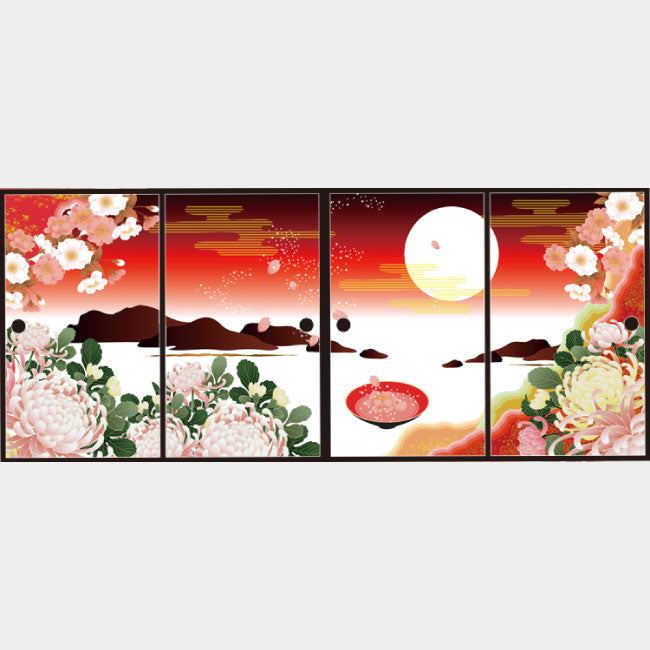 月見酒【ふすま紙】