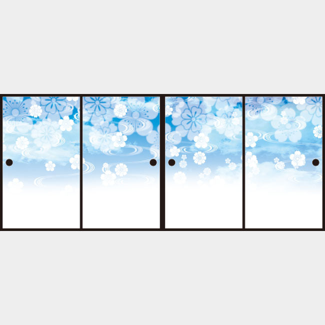 花雲 ブルー【ふすま紙】
