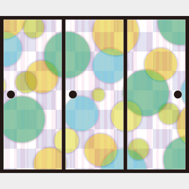 Color Circle green【ふすま紙】