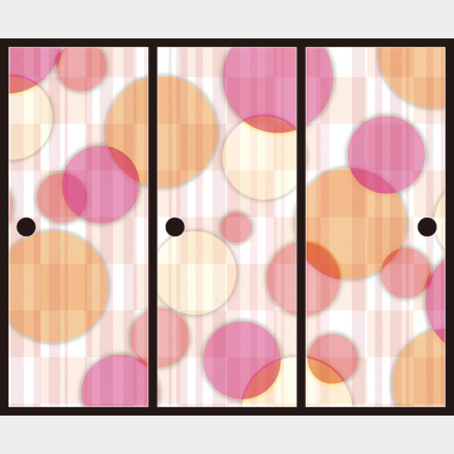 Color Circle pink【ふすま紙】