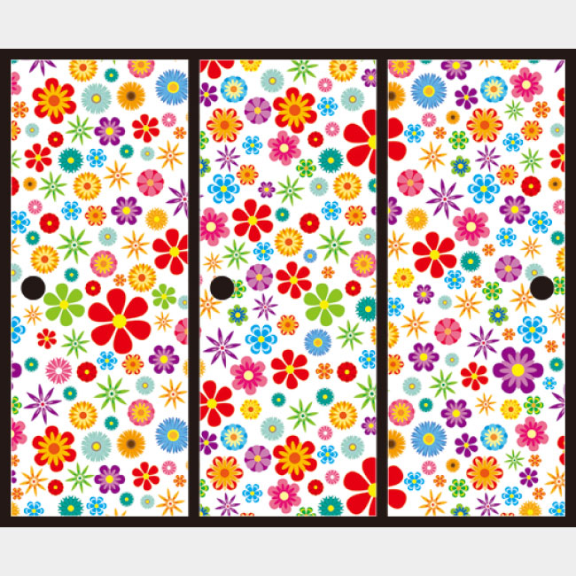 wild flowers vivid【ふすま紙】