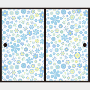 wild flowers blue【ふすま紙】