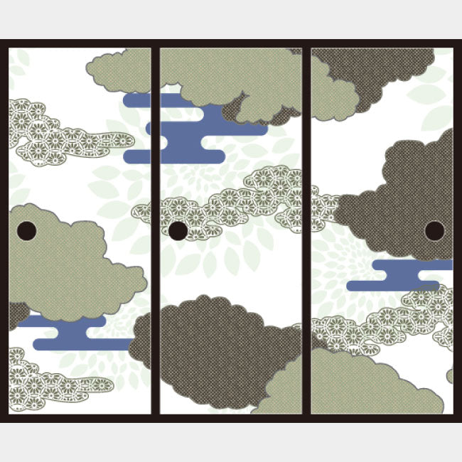 伝統文様 群青【ふすま紙】