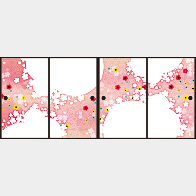 華ふわり ピンク【ふすま紙】