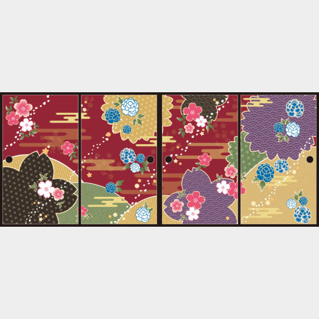 桜牡丹 赤銅【ふすま紙】