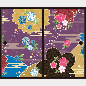 桜牡丹 江戸紫【ふすま紙】