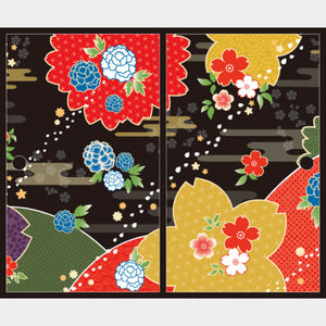 桜牡丹 墨色【ふすま紙】