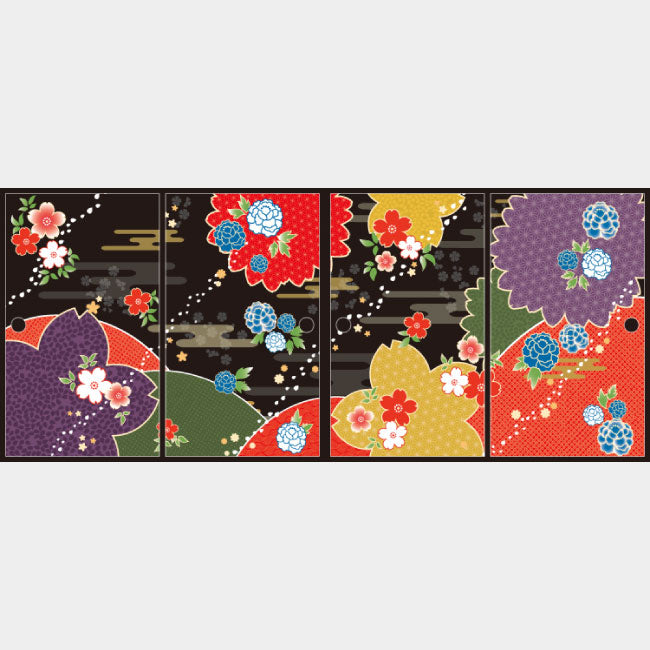 桜牡丹 墨色【ふすま紙】