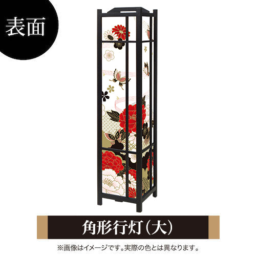 牡丹に舞う 白【角形行灯（大）】