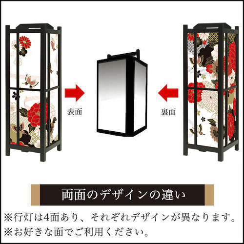 牡丹に舞う 白【角形行灯（中）】