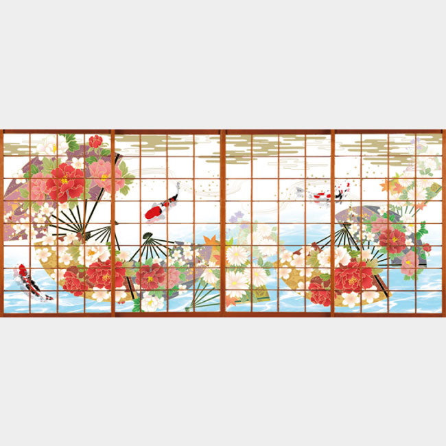 華扇と鯉【障子紙】