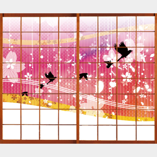 花鳥風月 ピンク【障子紙】