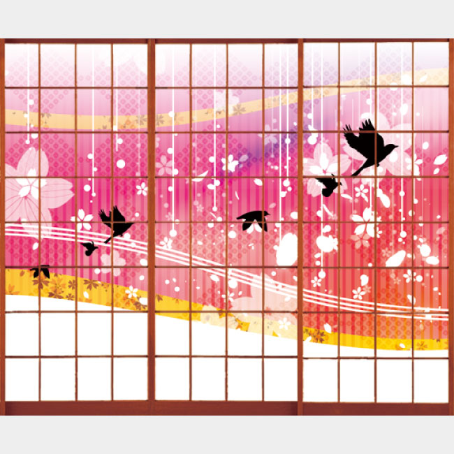 花鳥風月 ピンク【障子紙】