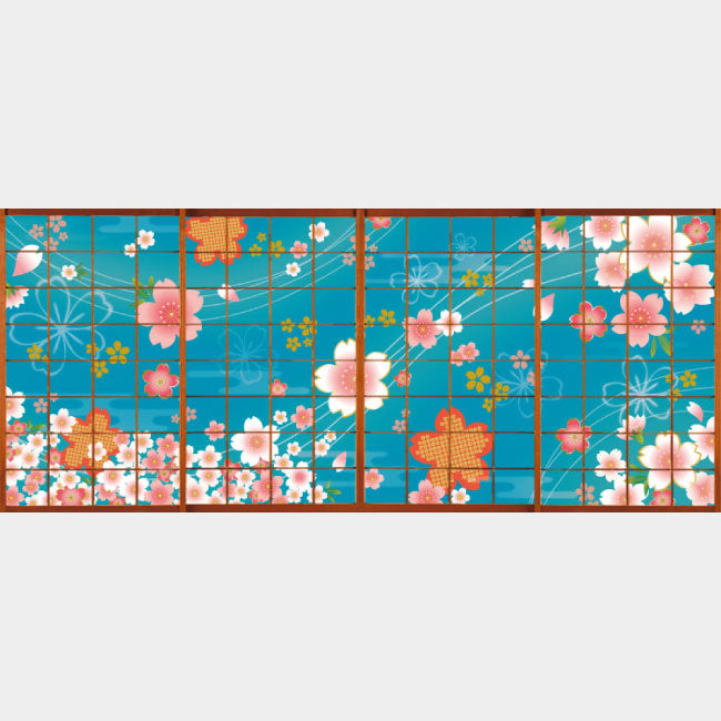 着物柄 桜 浅葱色【障子紙】