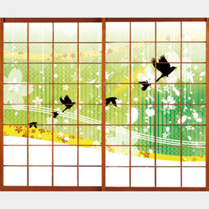 花鳥風月 グリーン【障子紙】