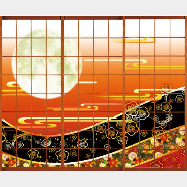 梅花月 緋色【障子紙】