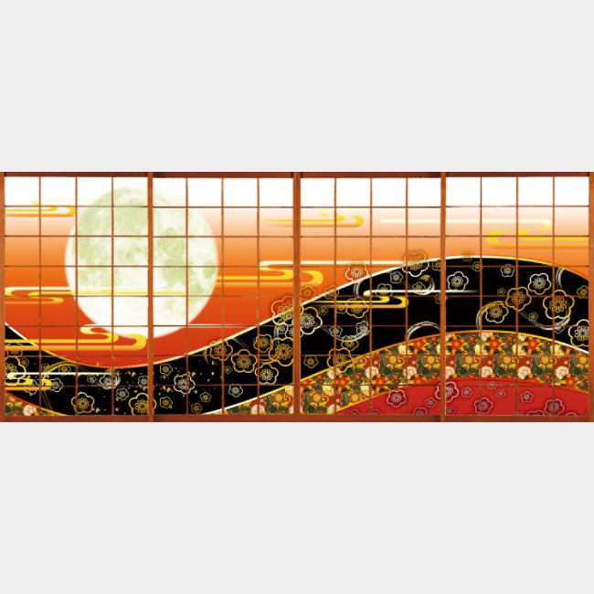 梅花月 緋色【障子紙】