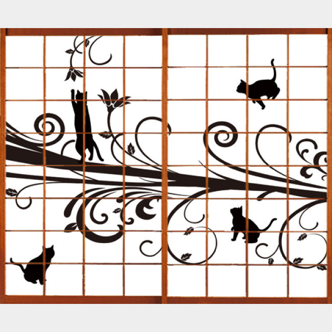 猫【障子紙】