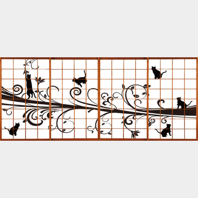 猫【障子紙】
