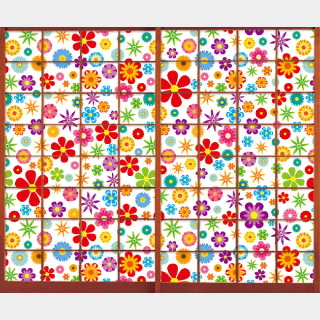 wild flowers vivid【障子紙】
