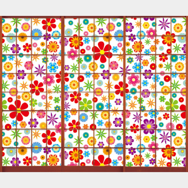 wild flowers vivid【障子紙】