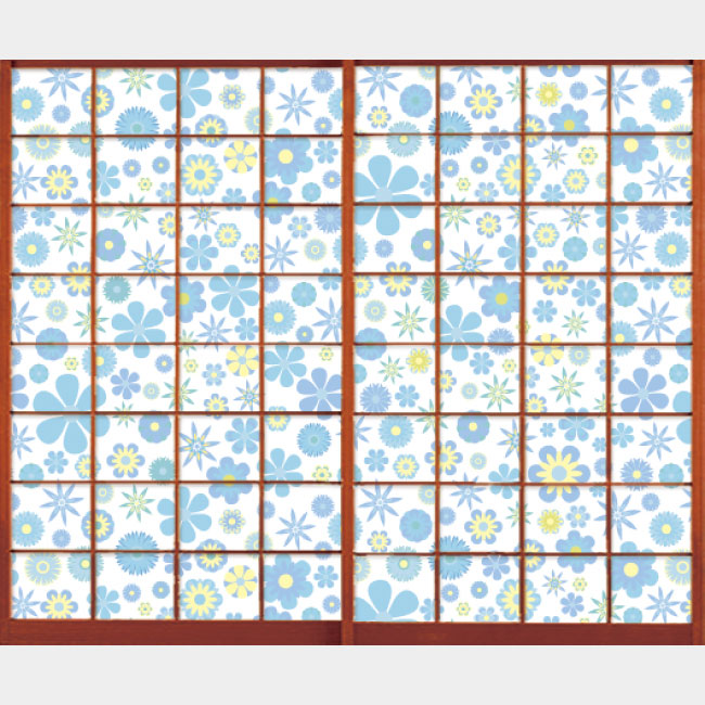 wild flowers blue【障子紙】