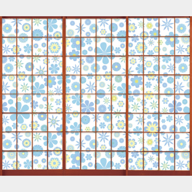 wild flowers blue【障子紙】