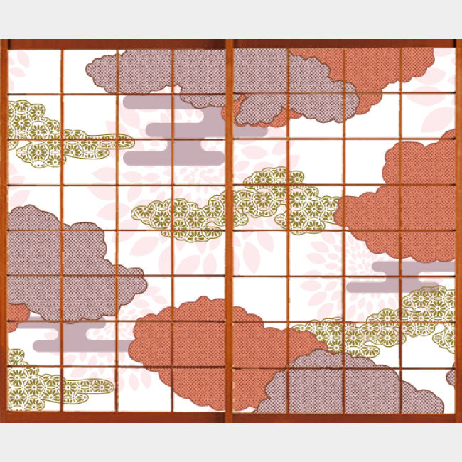 伝統文様 紅鳶【障子紙】