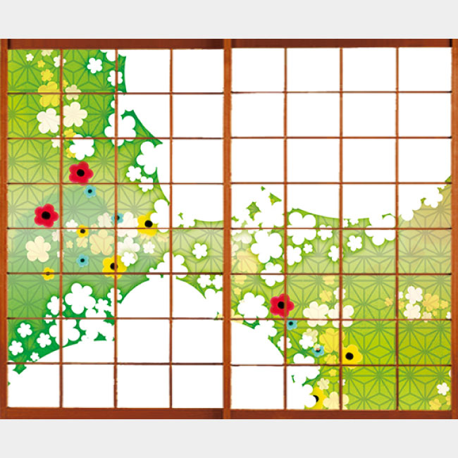 華ふわり グリーン【障子紙】