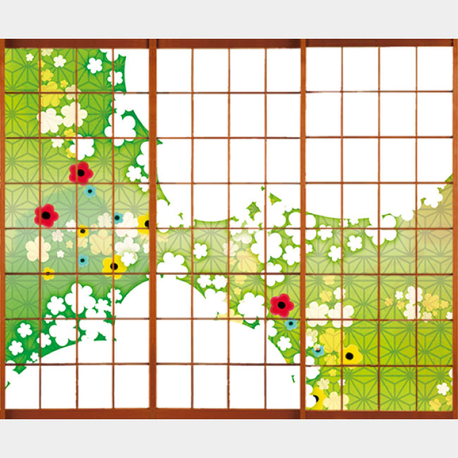 華ふわり グリーン【障子紙】