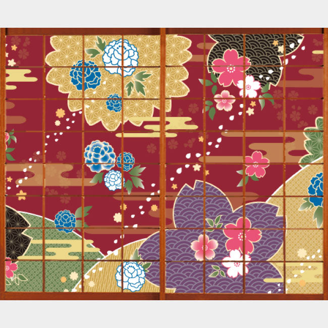 桜牡丹 赤銅【障子紙】