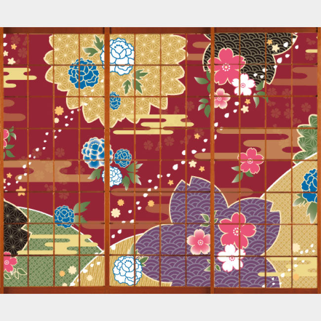 桜牡丹 赤銅【障子紙】