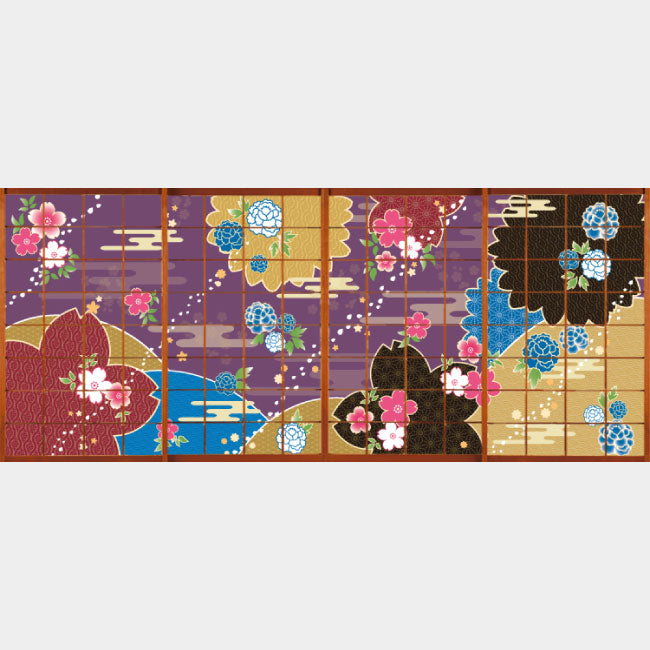 桜牡丹 江戸紫【障子紙】