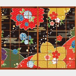 桜牡丹 墨色【障子紙】