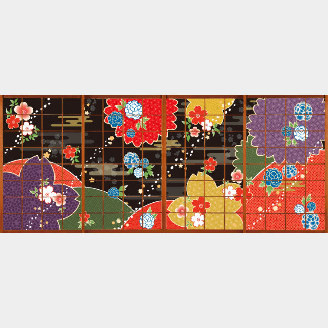 桜牡丹 墨色【障子紙】