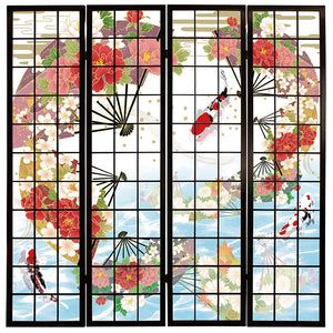 華扇と鯉【衝立】